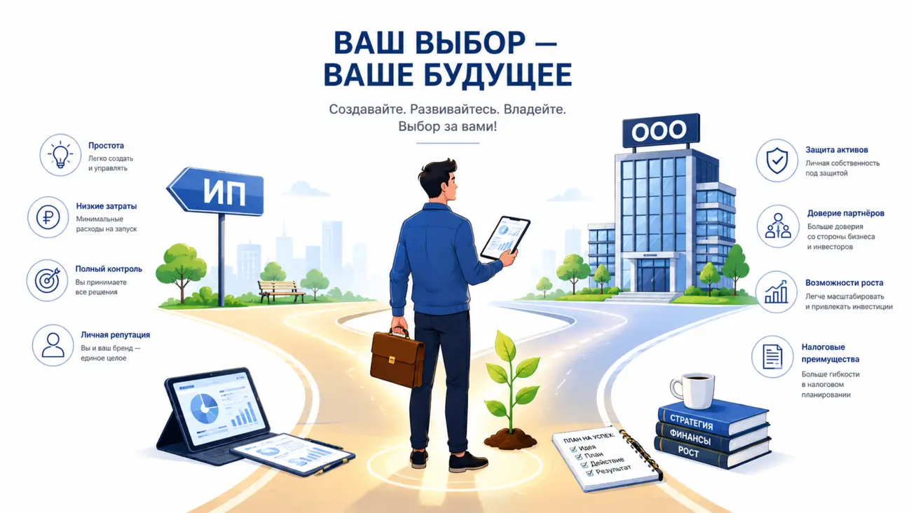 Выбор формы бизнеса: полный гид по регистрации ИП и ООО