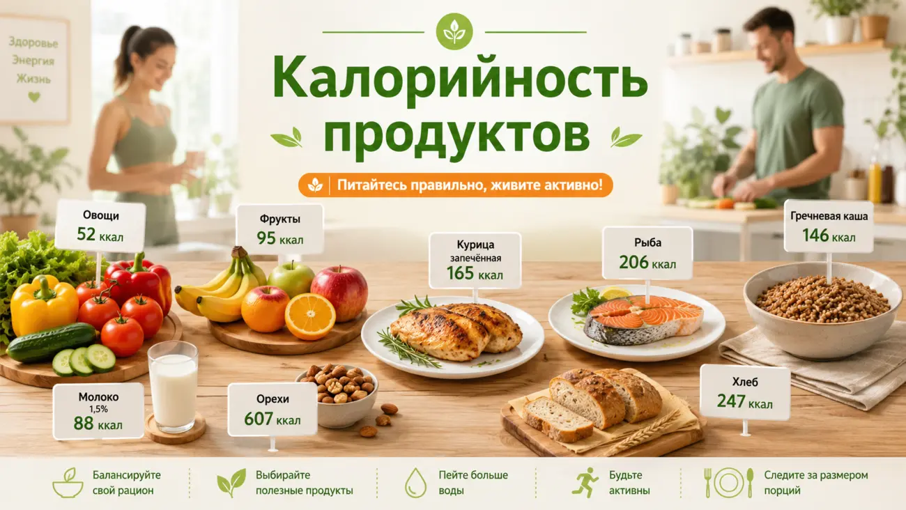 Таблица калорийности продуктов питания